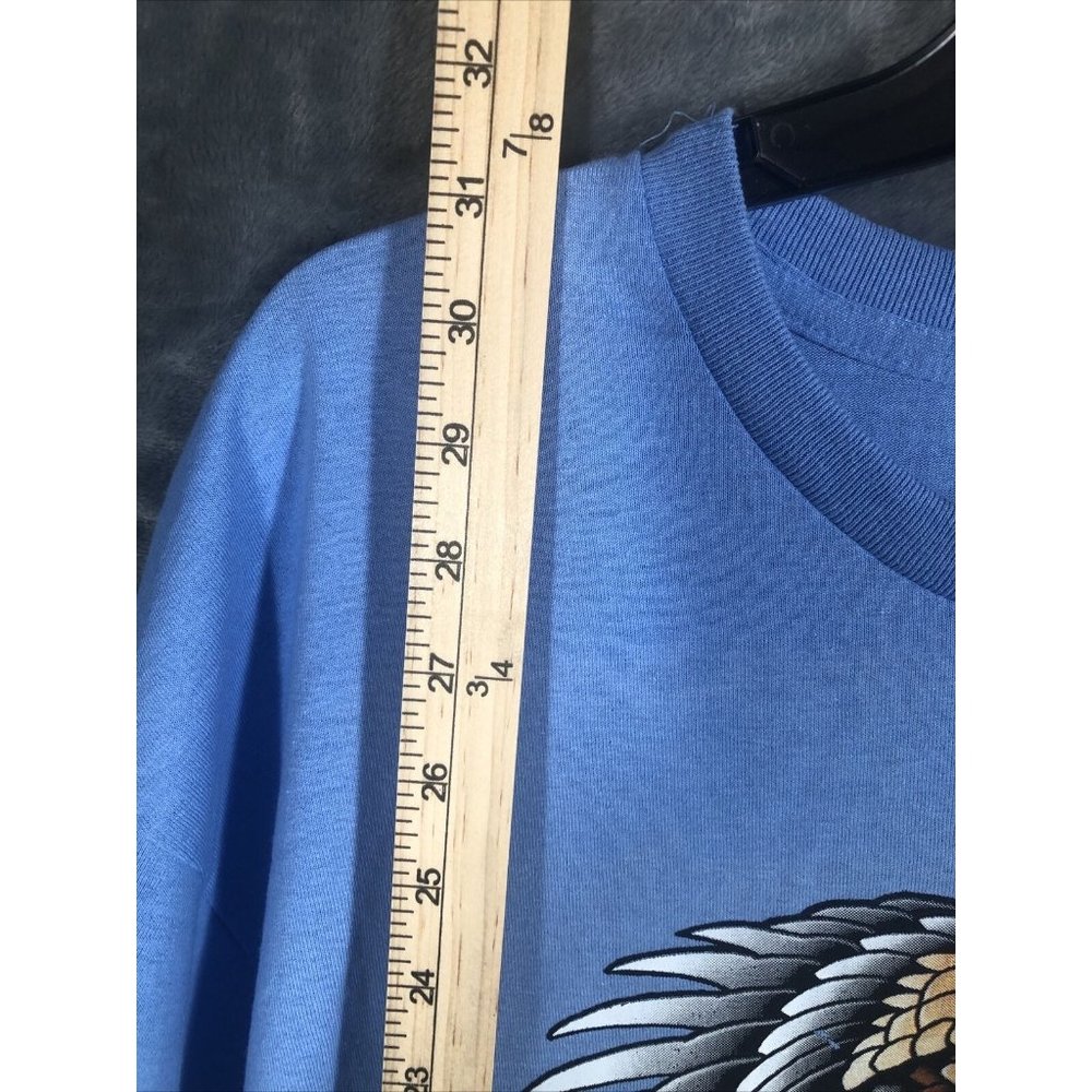 Men’s Biker Shirt Eagle/Skull T-Shirt Size Extra Large Blue New Tee Shirt - Picture 4 of 6